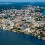 Monona Terrace aerial view from north