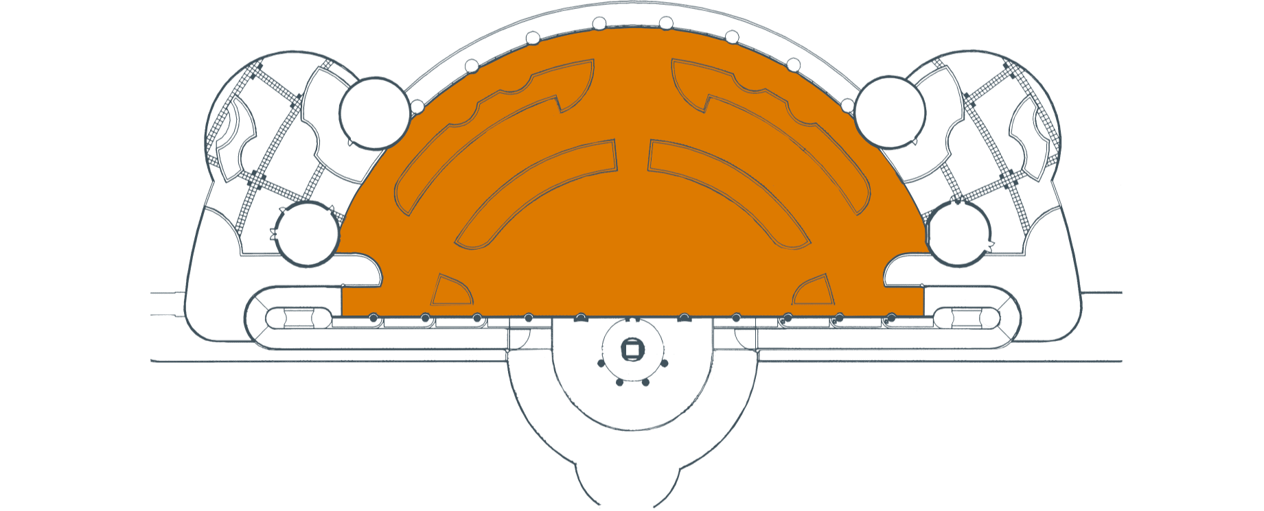 floor diagram of monona terrace rooftop