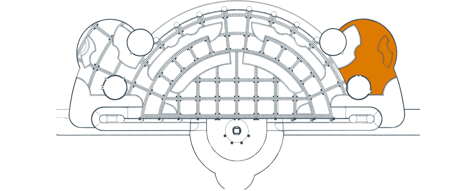 floor diagram of monona terrace rooftop
