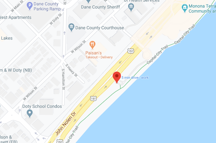 John Nolen Dr. Monona Terrace Parking Entrance on Google Map