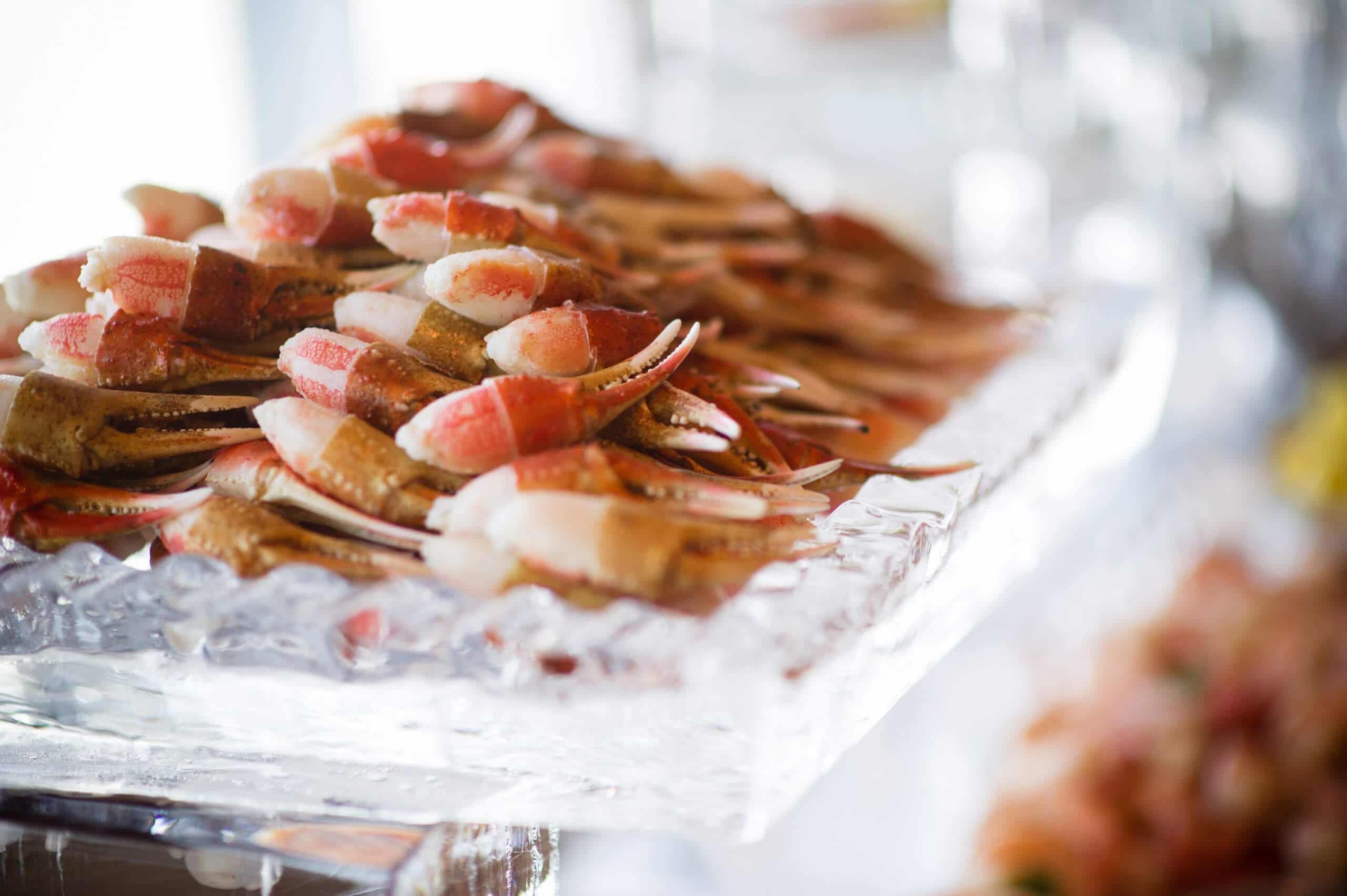 Crab legs as entry for weddings