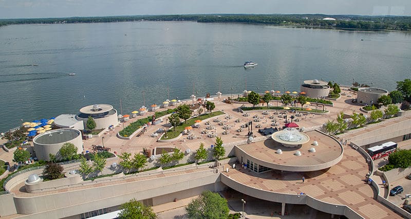 Monona Terrace roof seen from above
