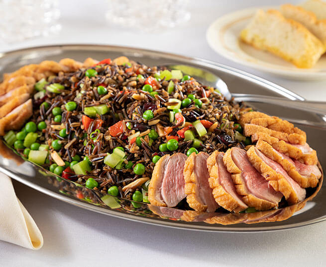 Main dish at Monona Terrace catering