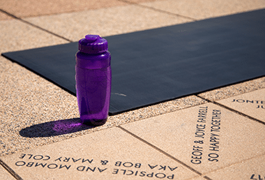 Woman doing yoga in a terrace